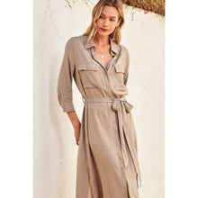 Load image into Gallery viewer, Breezy Belted Maxi Shirt Dress