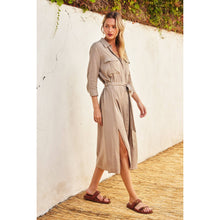 Load image into Gallery viewer, Breezy Belted Maxi Shirt Dress