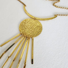 Load image into Gallery viewer, Moon Rays Necklace hammered brass collar