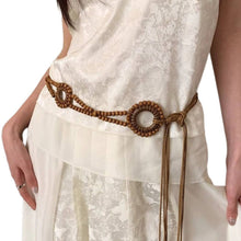 Load image into Gallery viewer, Beco Beaded Adjustable Belt Brown