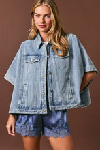 Load image into Gallery viewer, DENIM CAPE JACKET
