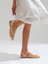 Load image into Gallery viewer, Braided Raffia Slingback Ballet Flats