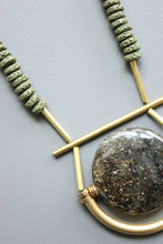 Load image into Gallery viewer, Black moss geo pendant necklace