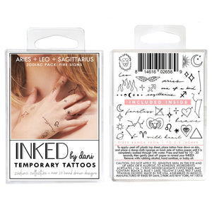 Zodiac Collection: Fire Signs Temporary Tattoo Pack