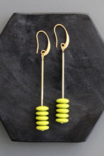 Load image into Gallery viewer, chartreuse discs earrings