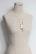 Load image into Gallery viewer, White geo pendant necklace
