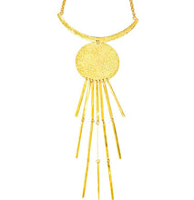 Load image into Gallery viewer, Moon Rays Necklace hammered brass collar
