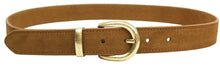 Load image into Gallery viewer, Leather gold buckle belt