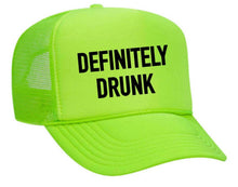 Load image into Gallery viewer, Definitely Drunk Trucker Hat: Jade/White