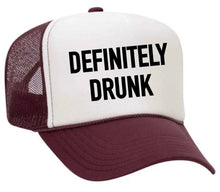 Load image into Gallery viewer, Definitely Drunk Trucker Hat: Jade/White