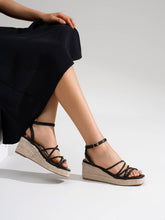 Load image into Gallery viewer, Strappy Espadrille Wedge