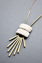 Load image into Gallery viewer, White geo pendant necklace