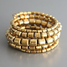 Load image into Gallery viewer, Gold plated hematite wrap bracelet