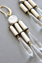 Load image into Gallery viewer, White/Crystal Geo Dangle