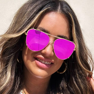 Cristina Tangle Free Mirror Pink Aviator