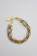 Load image into Gallery viewer, Brass ox link and chain bracelet