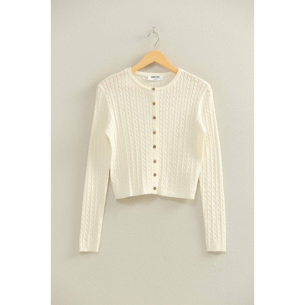 Cable Buttoned Cardigan