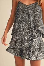 Load image into Gallery viewer, SEQUIN Tiered Flared Shorts