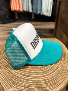 Drunkest Inappropriate Trucker Hat: Jade/White