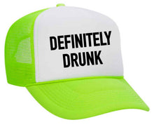Load image into Gallery viewer, Definitely Drunk Trucker Hat: Jade/White