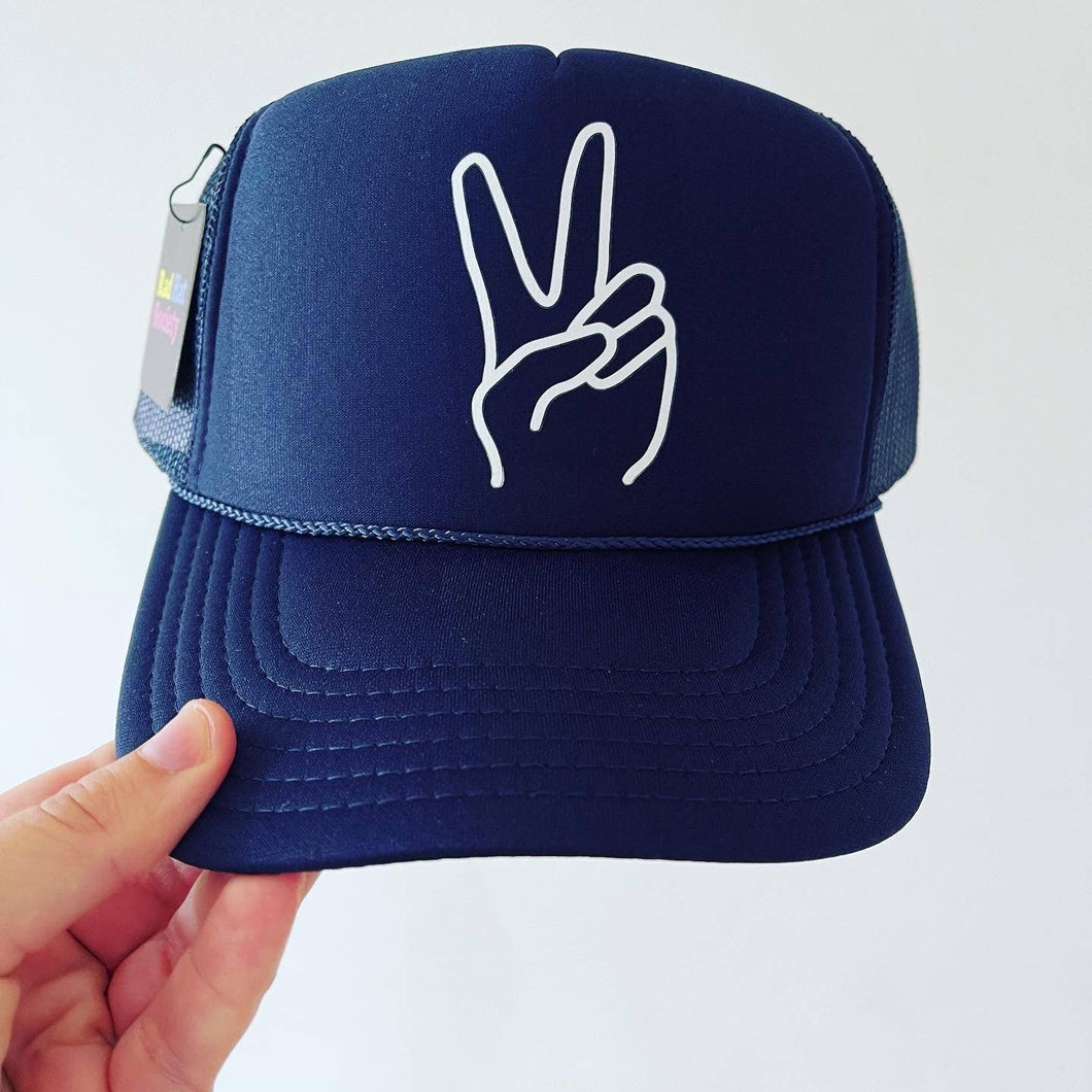 Peace ✌🏻/ Hand drawn: Navy