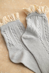 POINTELLE CROCHET TRIM SOCKS