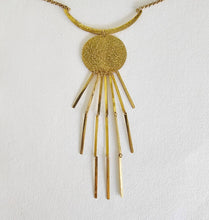 Load image into Gallery viewer, Moon Rays Necklace hammered brass collar