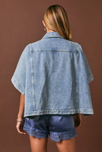 Load image into Gallery viewer, DENIM CAPE JACKET
