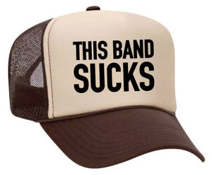 This Band Sucks Trucker Hat: Red/White