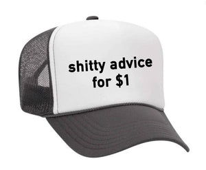 Shitty Advice for $1 Trucker Hat: Royal Blue/White