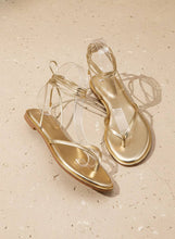 Load image into Gallery viewer, Lace-Up Thong Sandals NUDE