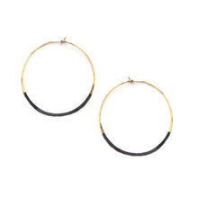 Load image into Gallery viewer, Patina Dipped Circle Hoops