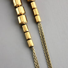 Load image into Gallery viewer, Gold hematite ox chain earrings