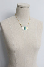 Load image into Gallery viewer, Turq brass Artdeco necklace