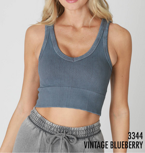 Reversible Herringbone Crop Top