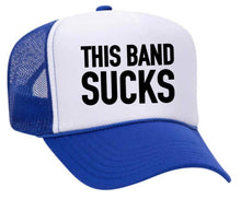 Load image into Gallery viewer, This Band Sucks Trucker Hat: Red/White