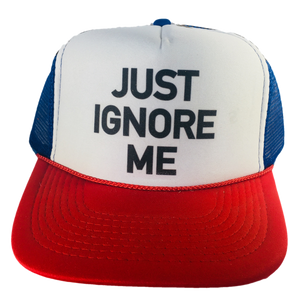 Just Ignore Me Trucker Hat: Red/White