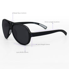 Load image into Gallery viewer, Poseidon Blk Tangle-Free Aviators