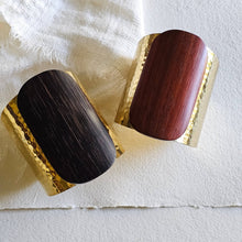 Load image into Gallery viewer, Brass hammered Tahiti Cuff horn bracelet