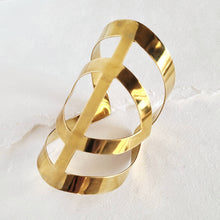 Load image into Gallery viewer, Brass aztec cut out cuff bangle bracelet