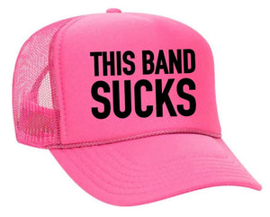 This Band Sucks Trucker Hat: Red/White