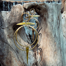Load image into Gallery viewer, Brass hoop chandelier earrings solstice: Small