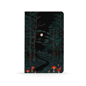 Moonrise Forest Layflat Journal Notebook: Lined / Medium