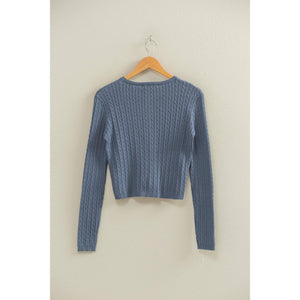 Cable Buttoned Cardigan