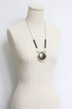 Load image into Gallery viewer, Black moss geo pendant necklace