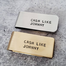 Load image into Gallery viewer, CASH LIKE JOHNNY Money Clip Silver