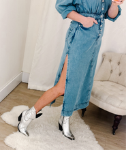 Load image into Gallery viewer, Mad Love Denim Midi Dress