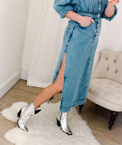 Mad Love Denim Midi Dress