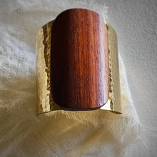 Load image into Gallery viewer, Brass hammered Tahiti Cuff horn bracelet