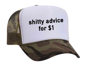 Shitty Advice for $1 Trucker Hat: Royal Blue/White